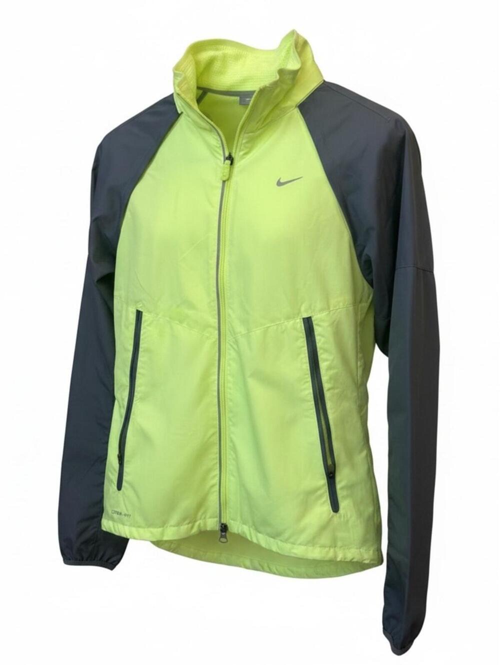 ⚡ Nike Storm-FIT Running Jacket Neon Green Grey Technical Windbreaker Woman S